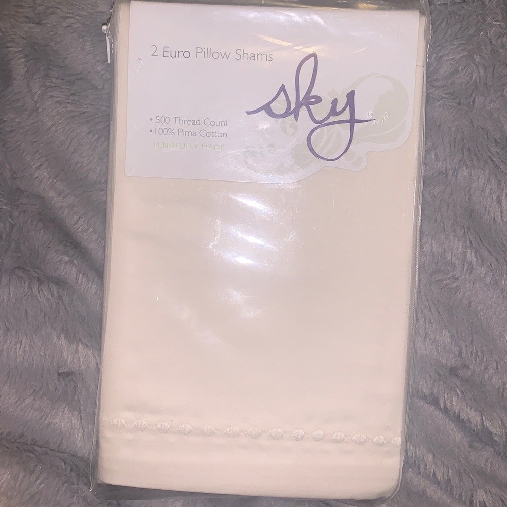 *Two 500-thread count 100% Pima cotton Euro pillow shams by Sky.